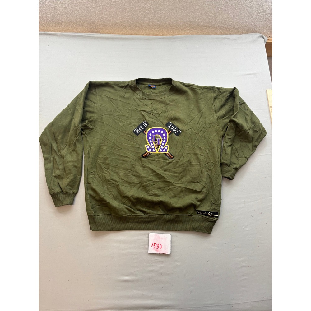Sun Tees Omega Psi Phi Fraternity Sweatshirt Mens XL Olive Green May 19 1950